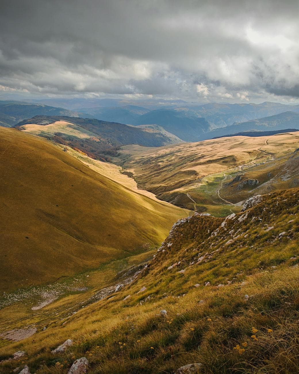 Dramatic mountain landscape in North Macedonia showing the high-altitude terrain where Sideritis grows wild
